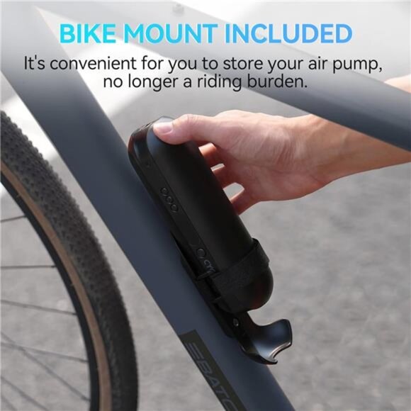 Electric Air Compressor Portable Bicycle Pump Car Tire Inflator, Max 150 PSI - Picture 5 of 6